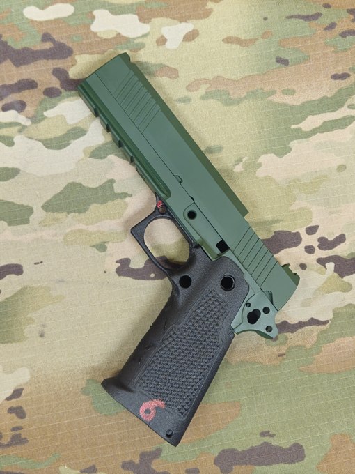 1911 slide and frame finished in Highland Green